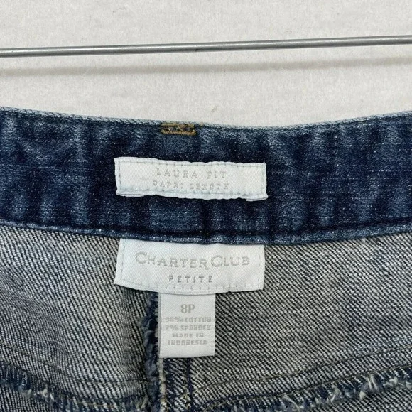 Charter Club Jeans Women's Sz 8P Blue Laura Fit Straight High-Rise Stretch Denim - Picture 10 of 11